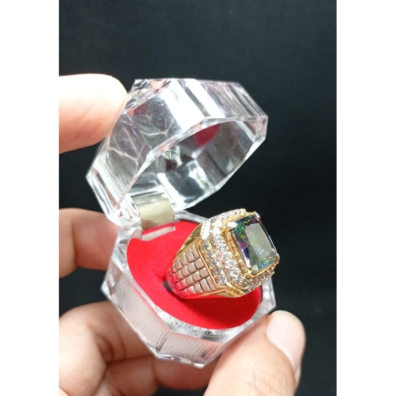 BATU PERMATA KECUBUNG PELANGI MYSTIC QUARTZ ASLI NATURAL ORIGINAL BRAZIL