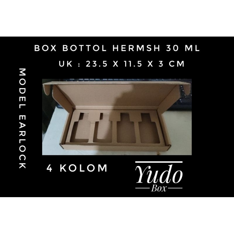 

Box DieCut Uk 23,5 x 11,5 x 3 cm DieCut Earlock Botol Hermsh isi 4 30ml