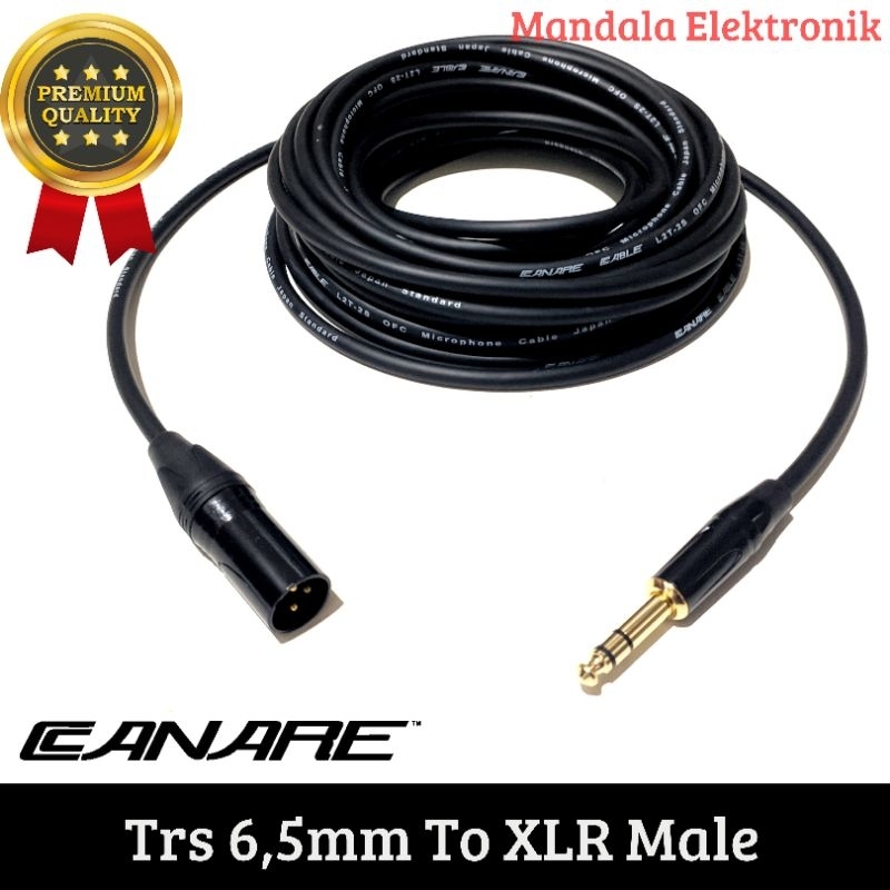 kabel jack canon xlr male to jack 6,5mm trs stereo 15 meter