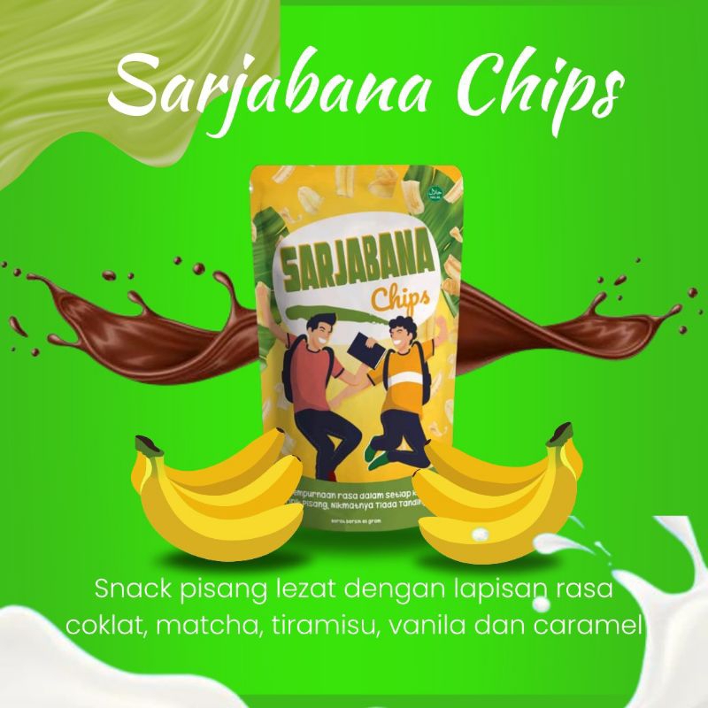 

Keripik Pisang Sarjana Rasa Coklat Silverqueen||SARJABANA CHIPS|| 65gm