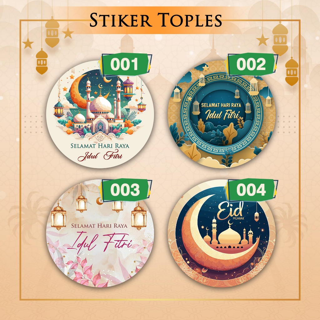 

50 pcs stiker toples // stiker lebaran // idul fitri