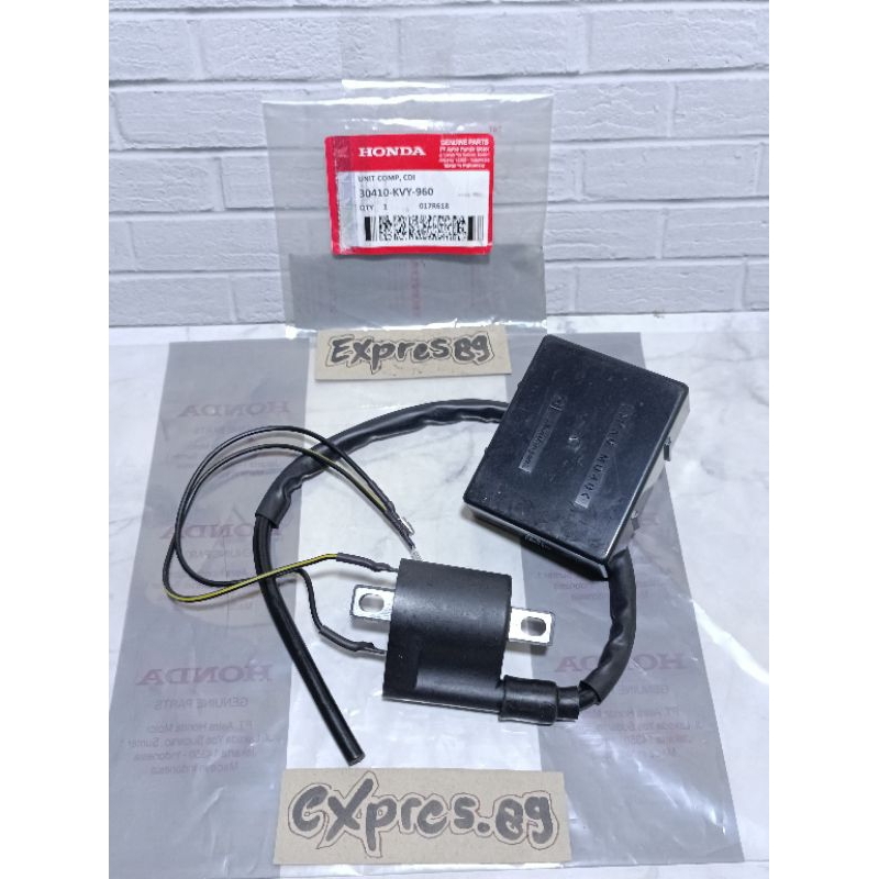 CDI Unit Pengapian + Koil Penyalaan Kuil KVY Honda Beat karbu Scoopy karbu Spacy karbu CDI Asli Shin