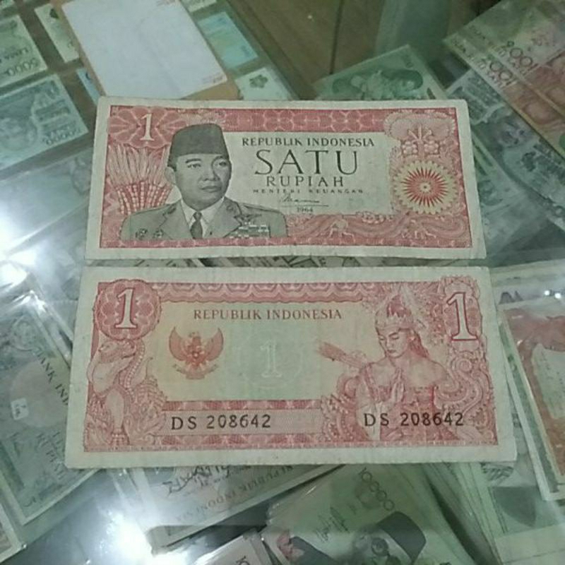 uang lama indonesia 1 rupiah soekarno 1964 asli