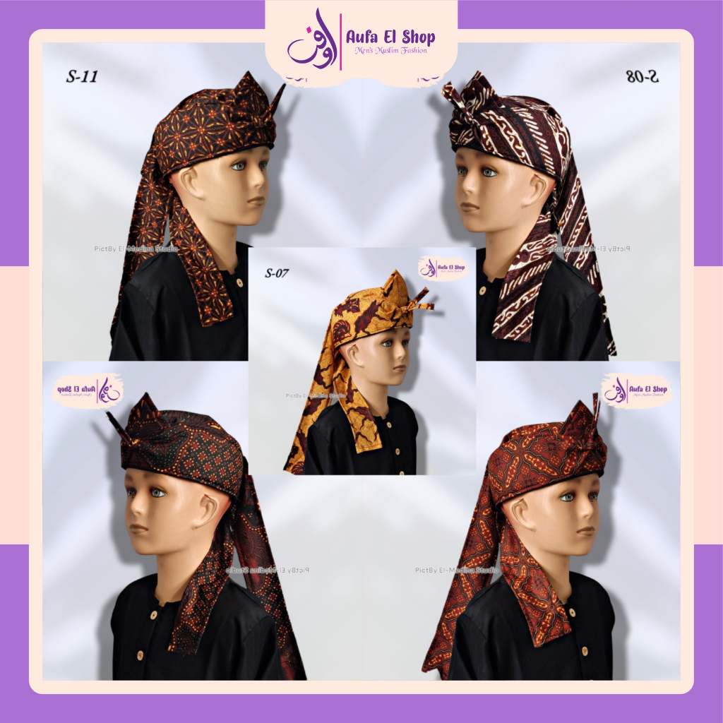 Iket Udeng Bendo Blangkon Totopong Sunda Jawa Bali Ukuran Anak Motif Batik Praktis siap pakai