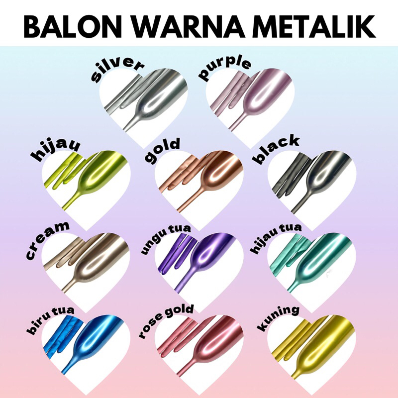 SHUAIAN Balon Latex Twist Pentil Chrome Balon Panjang Balon Latex Twist Cacing - PER PCS