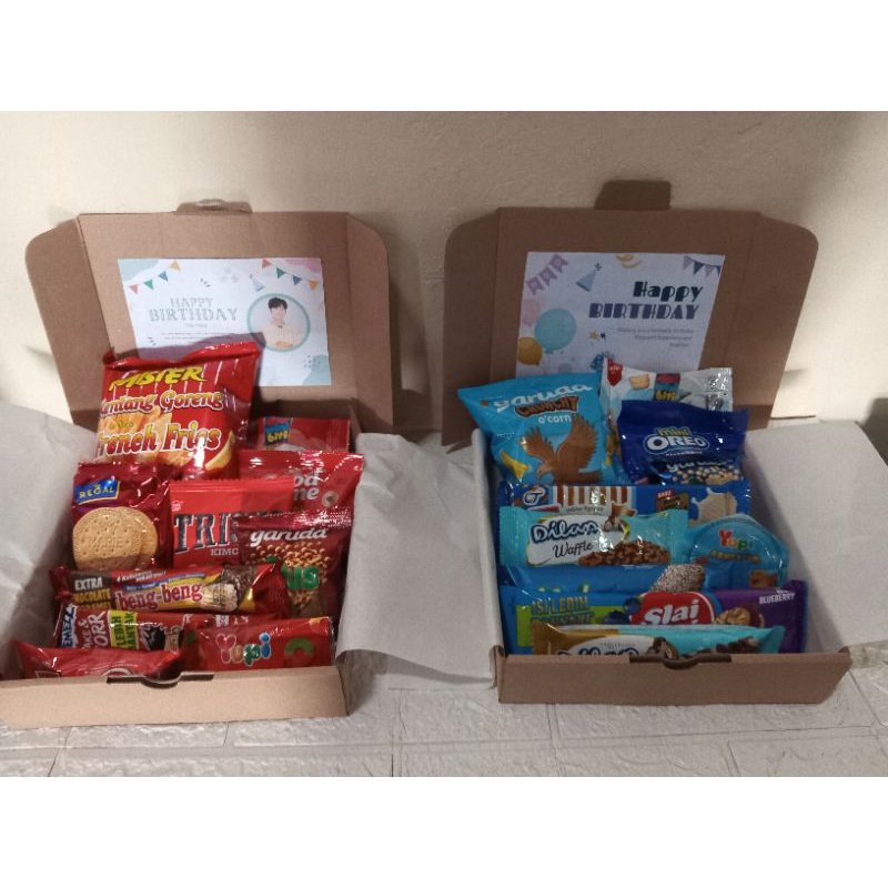 

Kado Ulang Tahun / Hampers Ulang Tahun / Kado snack / Kado Unik / Kado Murah