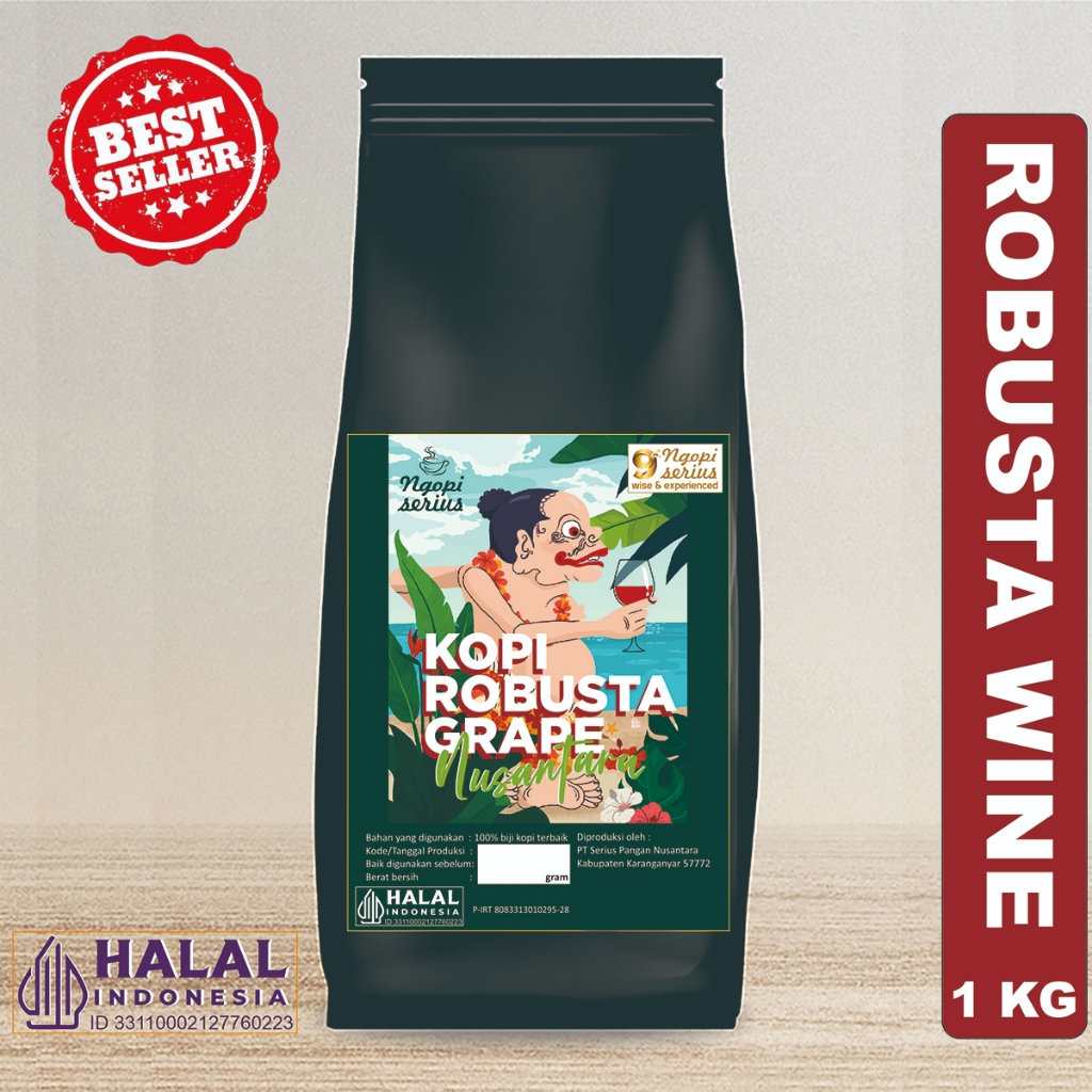 

NGOPI SERIUS Kopi Robusta Wine (Robusta Grape Nusantara) 1kg best seller