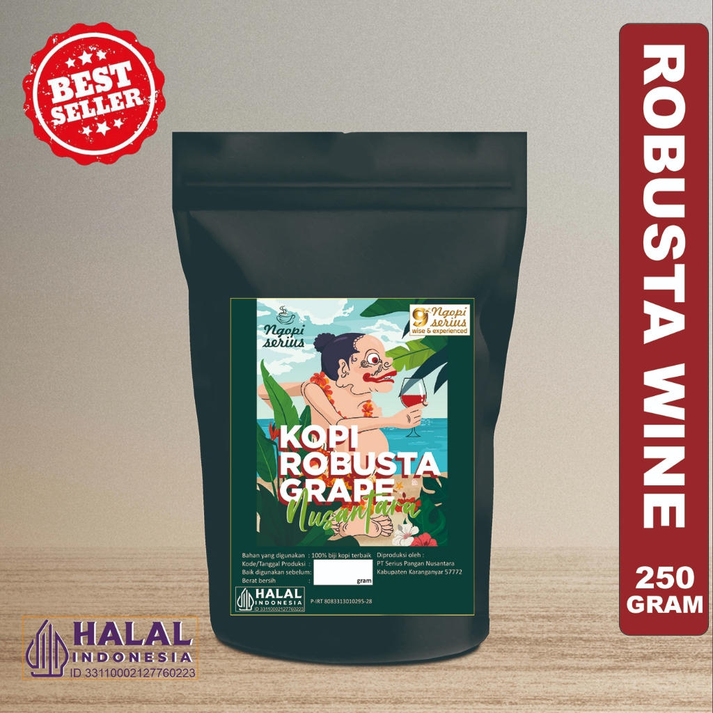 

NGOPI SERIUS Kopi Robusta Wine (Robusta Grape Nusantara) 250gram best seller