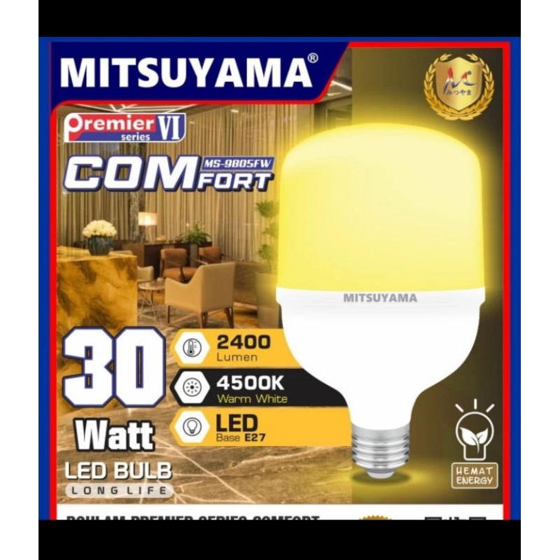 Bohlam Lampu LED 30watt Mitsuyama Premier VI Comfort Cahaya Kuning