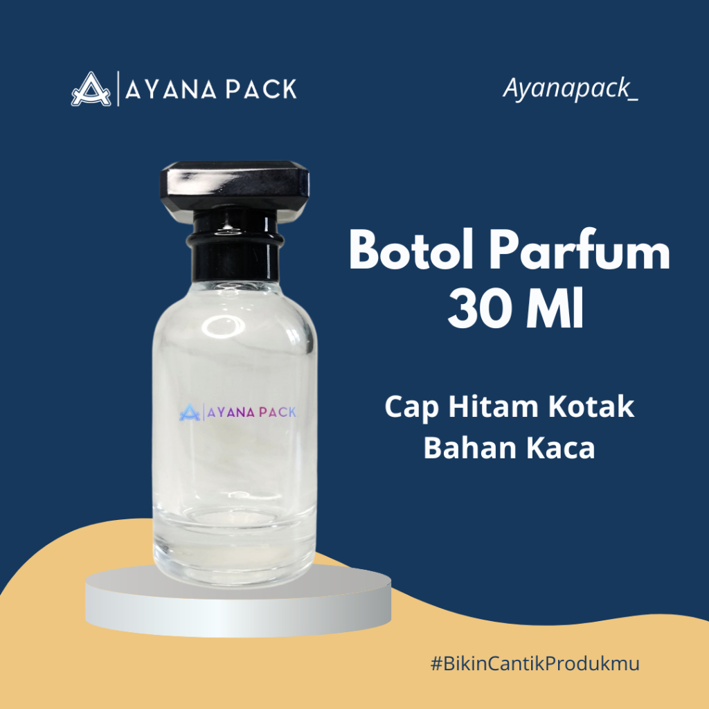 Botol Parfum 30 ml Bulat Lelabo Hitam Bening Unik / Botol Parfum Jo Malone