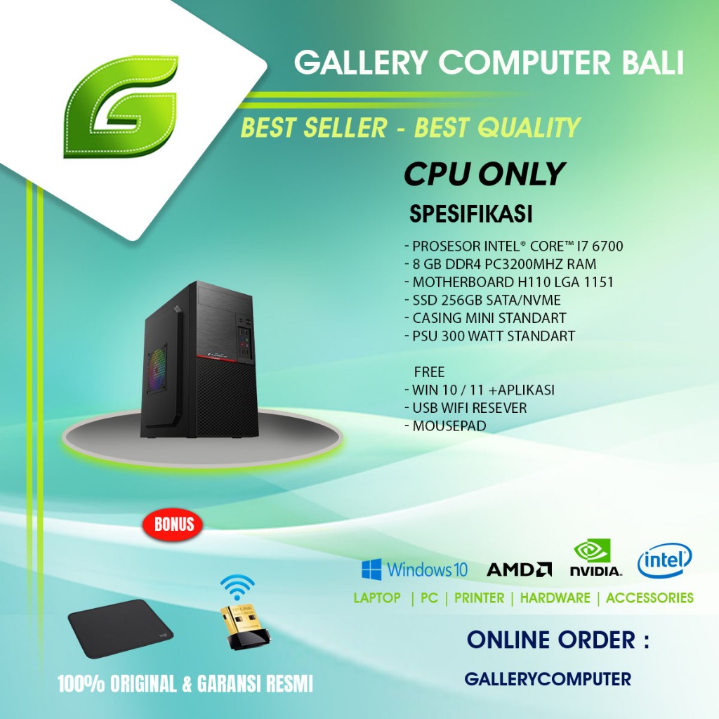 ( cpu only ) komputer pc rakitan intel core i7 6700