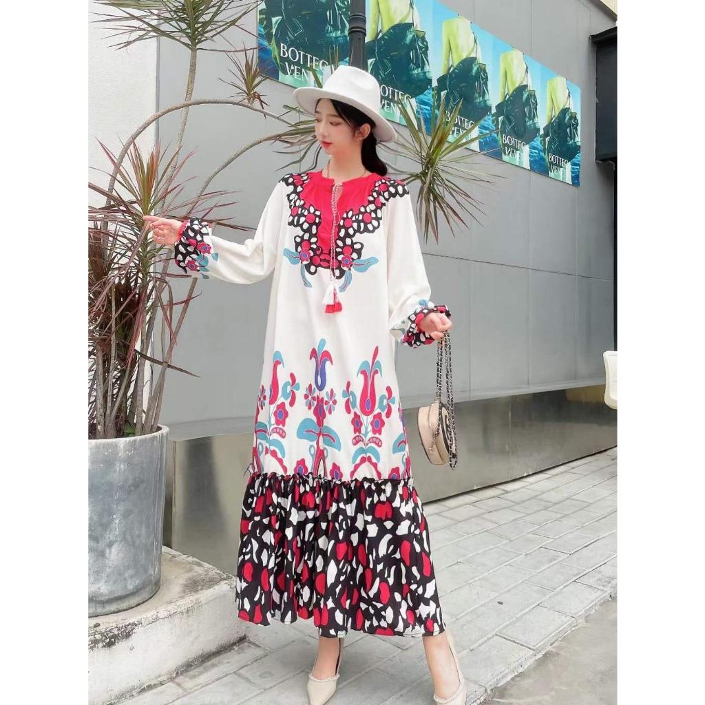 [Silverdy Fashion] - Maxi Dress Wanita Katun Rayon Premium