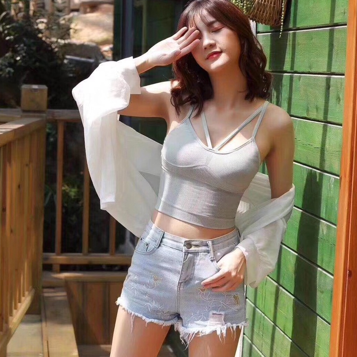 [COD] YOROYAL Tanktop Bra Wanita Kaos Dalam Wanita Dengan Cup Bra Tali kecil Atasan Wanita