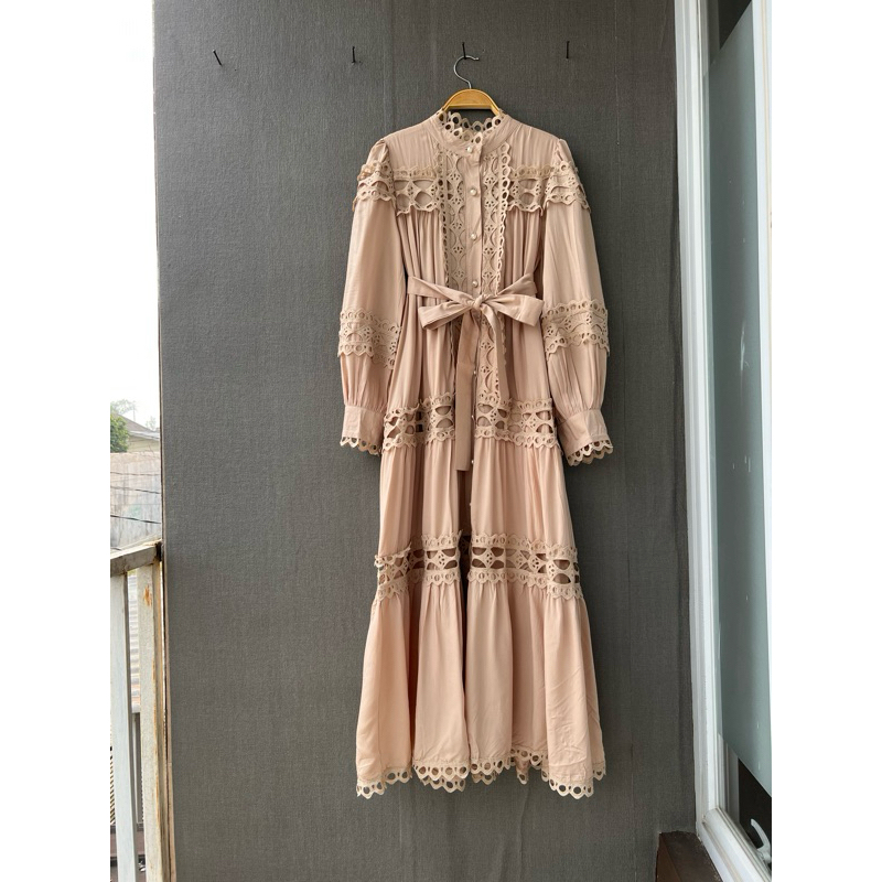 Terlaris Safrina Dress, Lafreya Dress, Gamis Putih, White Maxi, Dress Katun Bordir, Gamis Eyelet,