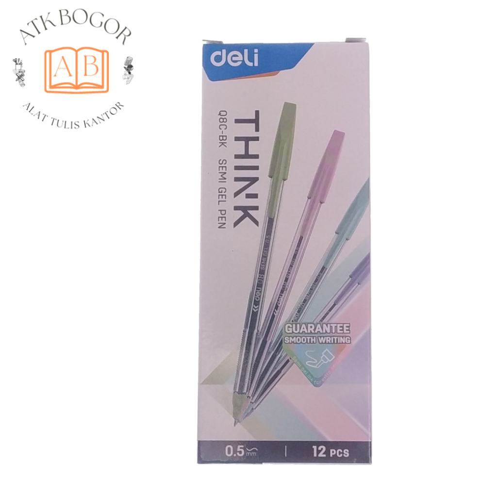 

Deli Pulpen Semi Jel Ekstra Halus Q8C-BK Semi Gel Pen 0.5 Hitam - 1 Pack / 12 Pcs