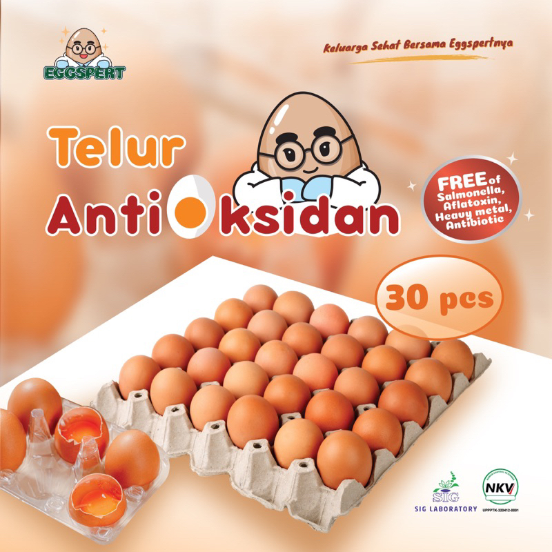 

Eggspert Telur Ayam Antioksidan (Organik Selenium) Kemasan Eggspert Isi 30pcs