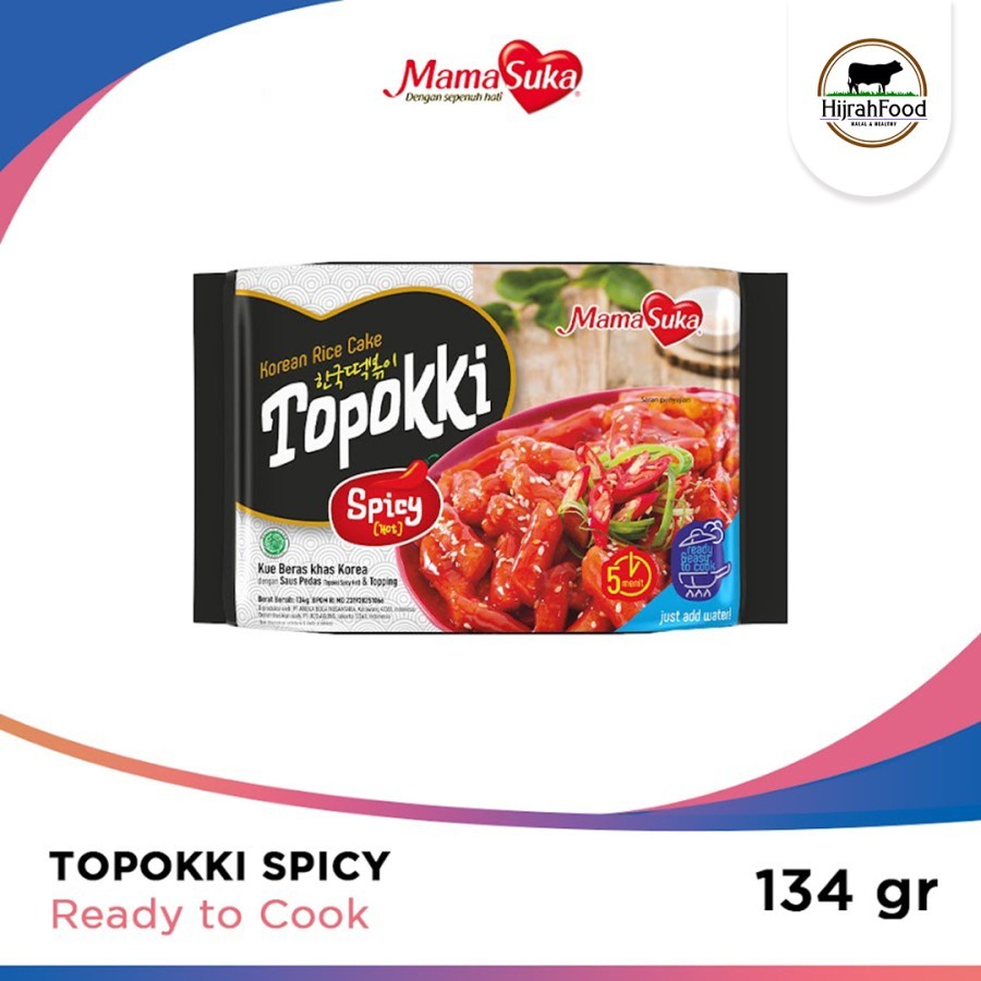 Mamasuka Topokki Toppoki Korean Rice Cake Siap Masak 134 gram Kue Beras Khas Korea