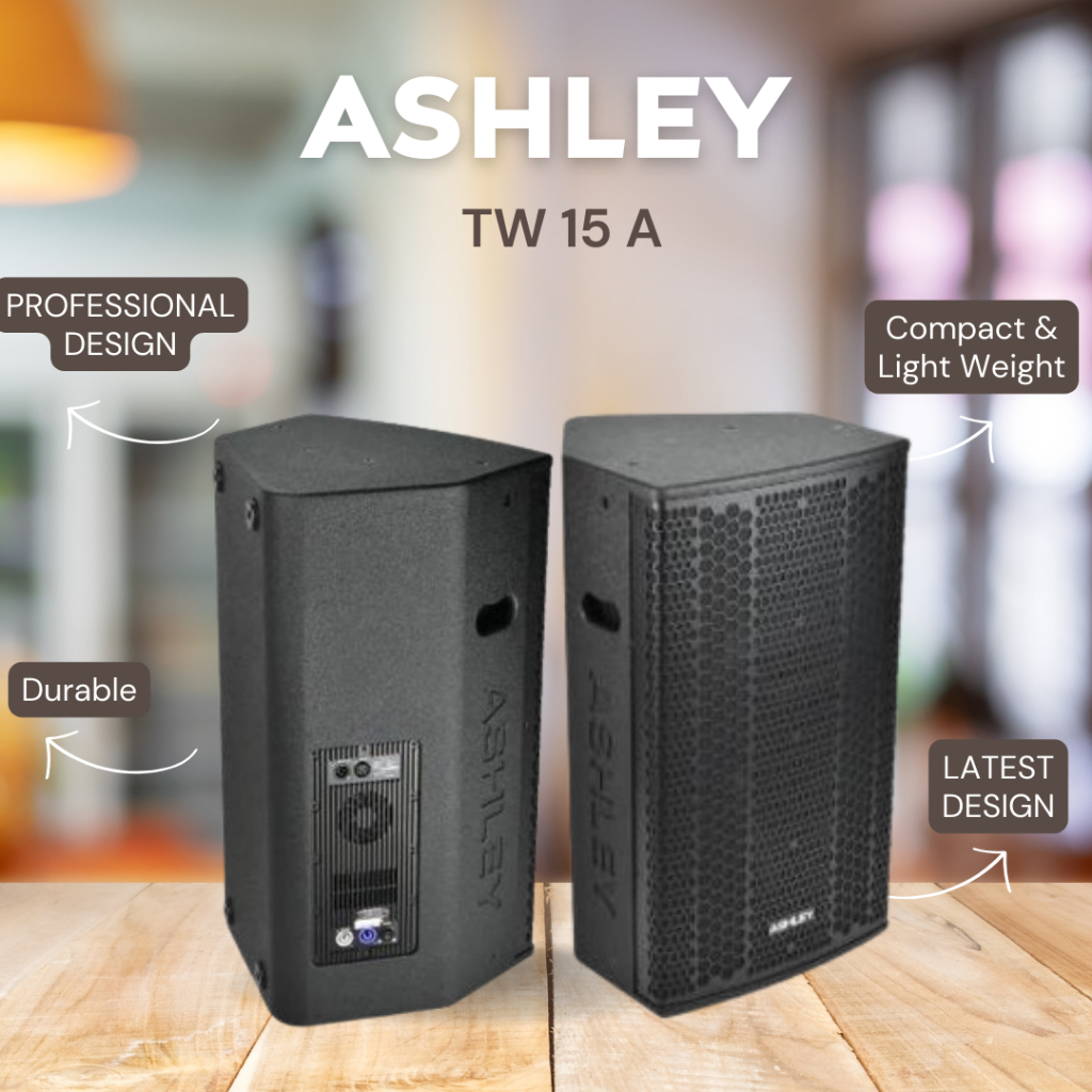 SPEAKER AKTIF ASHLEY TW 15A / TW-15A / TW 15 A 15 INCH FERRITE MAGNET GARANSI RESMI ASHLEY