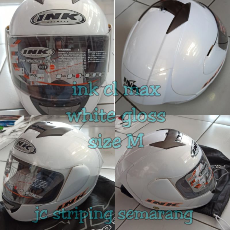 helm full face ink cl max size M white gloss