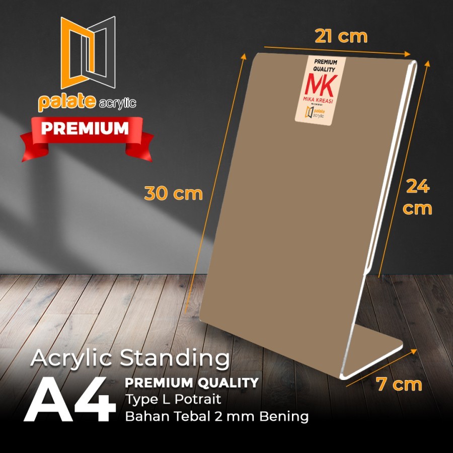 

AKRILIK TENT HOLDER A4 L POTRAIT PREMIUM / ACYRLIC TENT CARD HOLDER