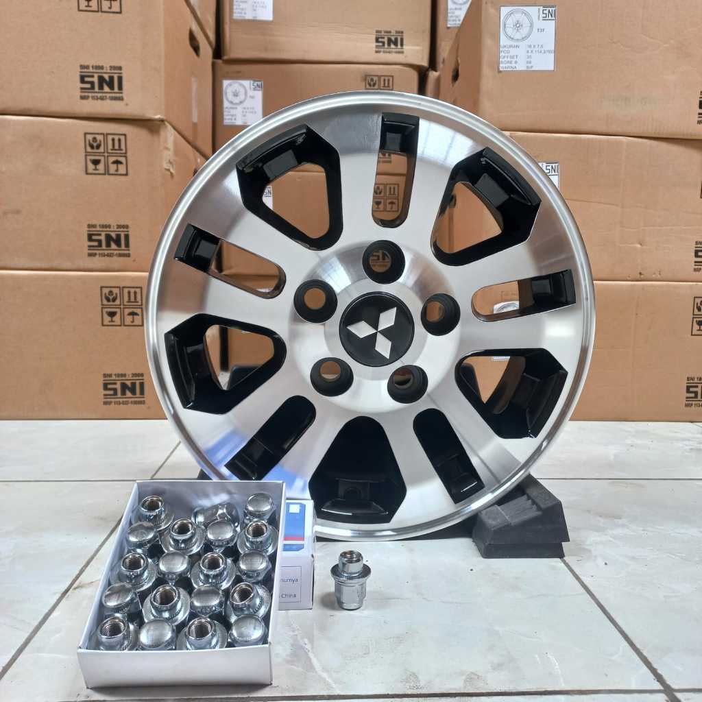 1 SET VELG OEM KUDA DIAMOND BARU R14 H5 vcd 114 Lbr 5 ET 40 + mur Roda Warna Hitam Polish