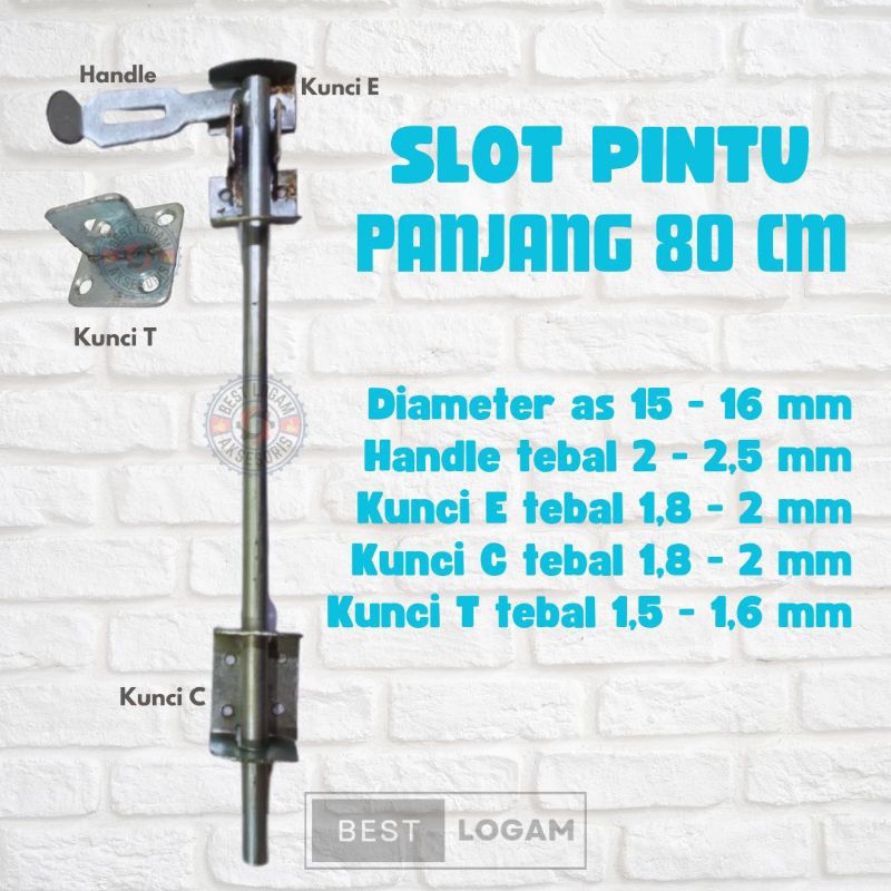 Slot pintu pagar bawah/atas uk 80 cm, slot pintu henderson, pintu gebyog & pagar, pintu garasi toko