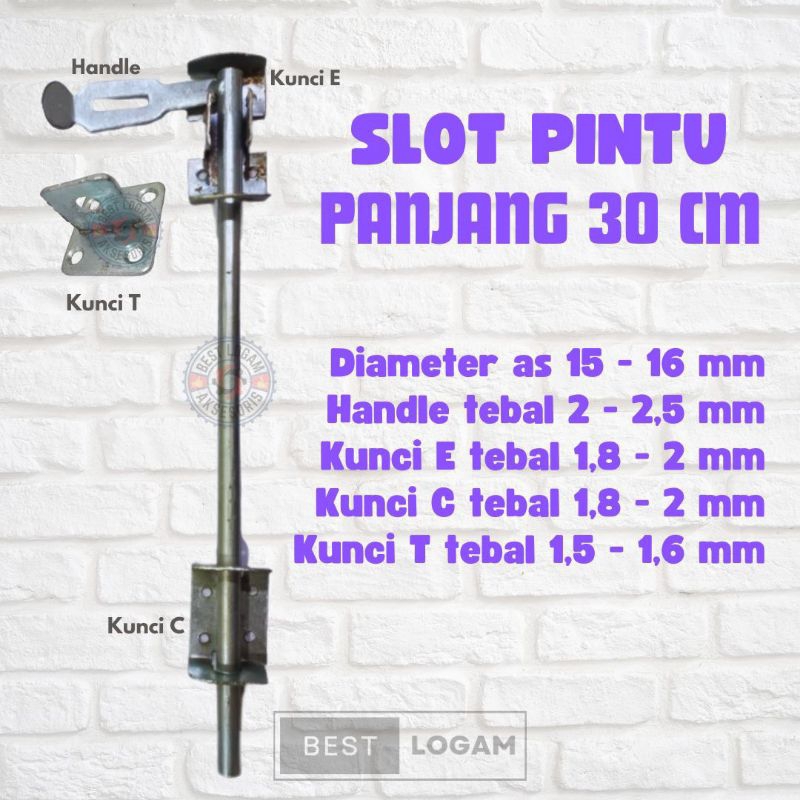 Slot pintu pagar bawah/atas uk 30 cm, slot pintu henderson, pintu gebyog & pagar, pintu garasi toko