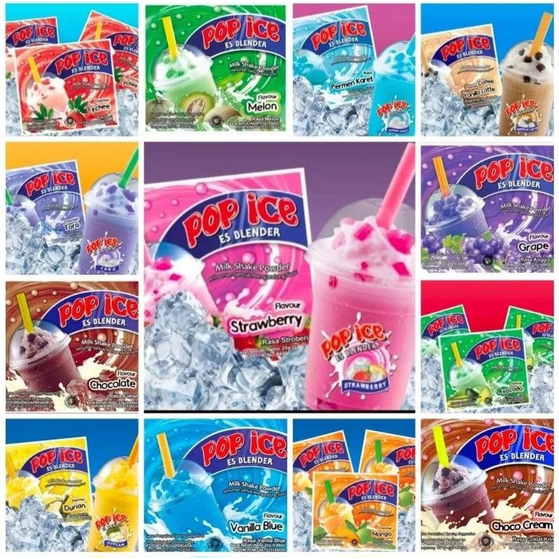 

pop ice aneka rasa 1 renceng isi 10 pcs tersedia 27 varian rasa