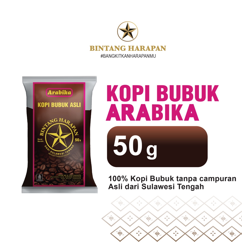 

Kopi Arabica Bubuk Bintang Harapan 50gr