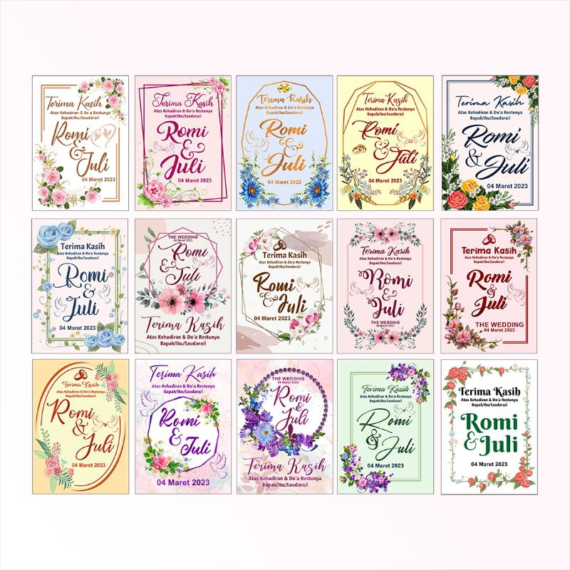 Kartu Souvenir Pernikahan Wedding Card Hangtag Thanks Card