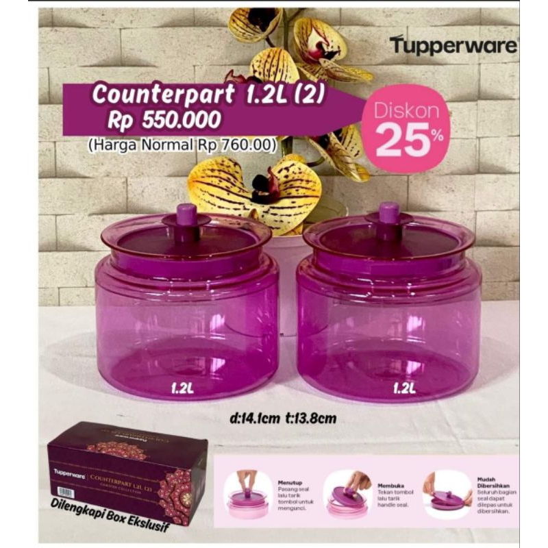 counterpart ungu 1,2 liter tupperware