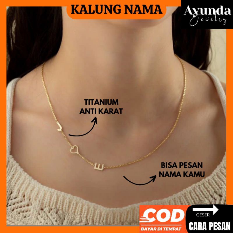 Ayunda Jewelry - Kalung Nama titanium model rumbai Kalung prilly latuconsina