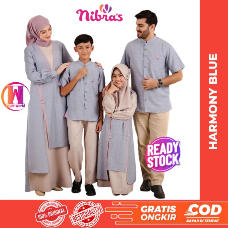 Ready Stock Nibras Sarimbit Harmony Blue Nibras Terbaru Lebaran 2024 / Nibras Sarimbit Keluarga 2024
