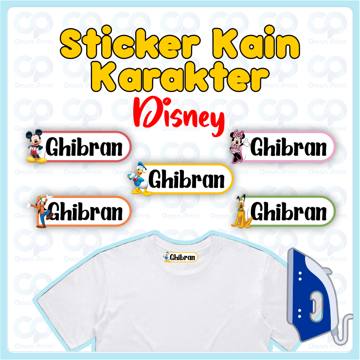 

Stiker Kain Mickey Mouse Custom Isi 40 Pcs Anti Air dan Tahan Lama Bisa Menempel Di Kain