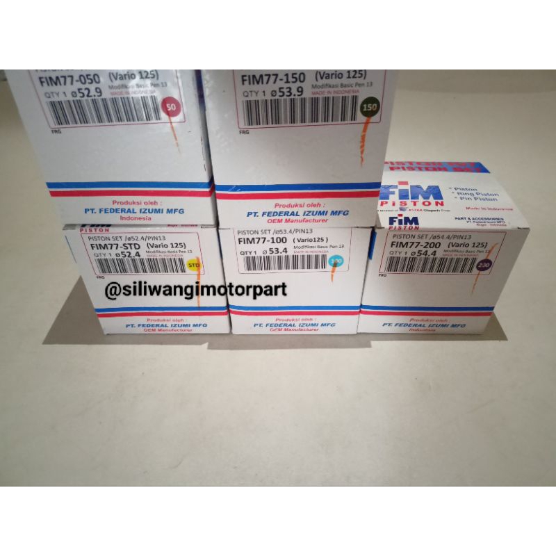 Piston Kit Seher Kit VARIO 125 FI FIM77 IZUMI oversize STD 50 100 150 200