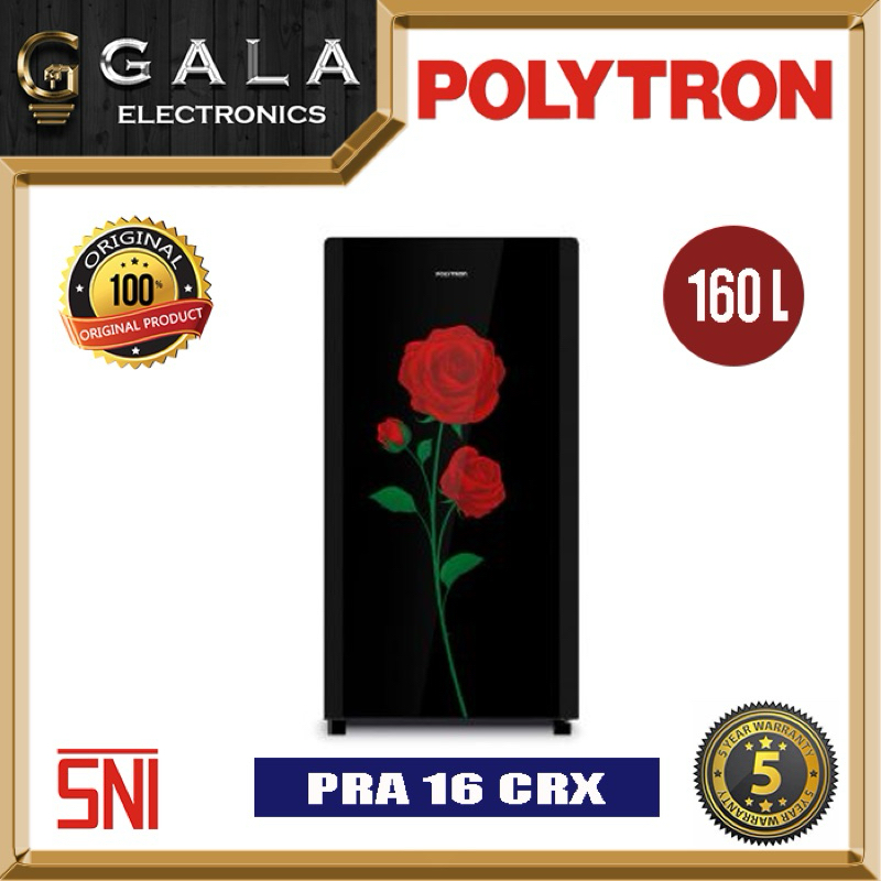 Lemari Es / Kulkas Polytron PR 16 CRX GLASS DOOR (1 Pintu)