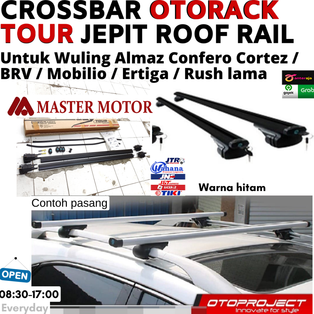 Crossbar Jepit Roof Rail Otorack Tour 1 set Ertiga BRV Mobilio Rush Terios Wuling Almaz Cortez Confe