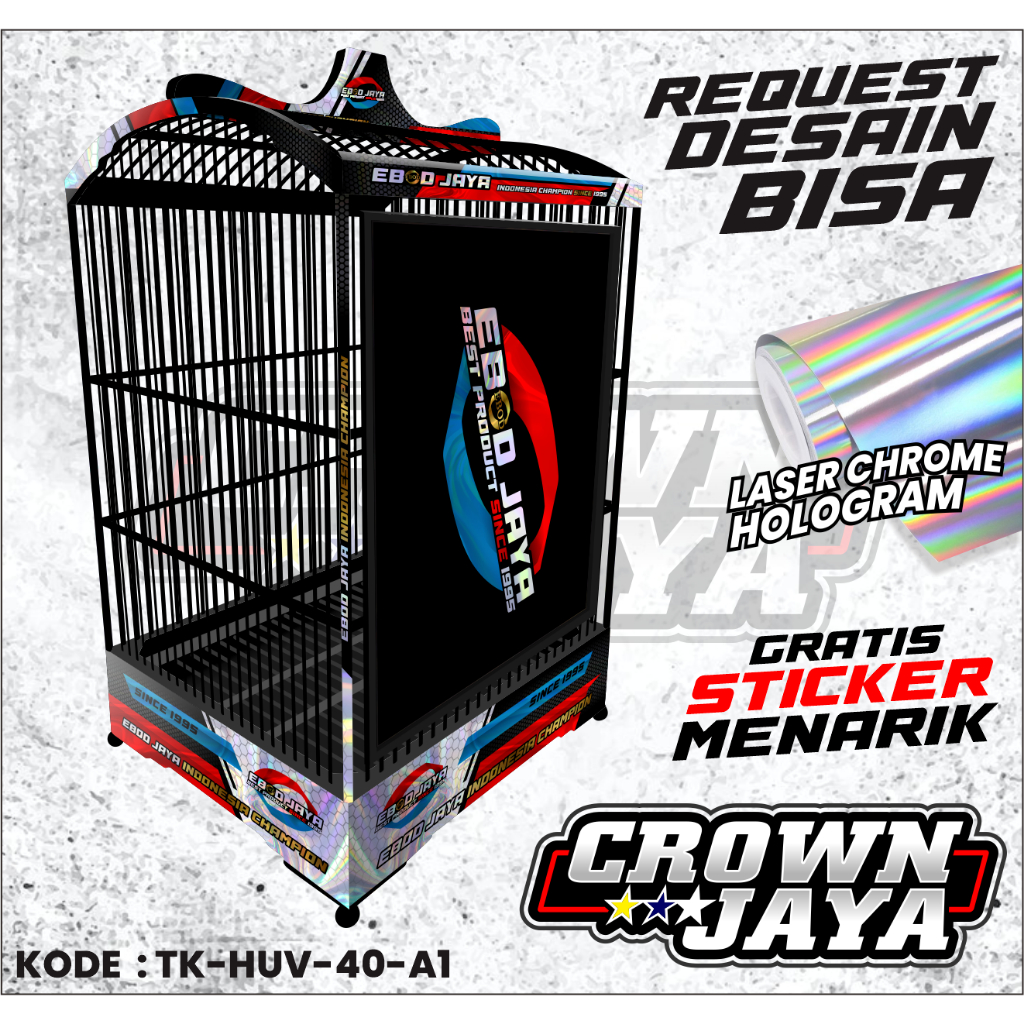 Decal Sangkar Kotak EBOD JAYA Indonesia Champion Hologram UV No 1 2 3 - TK-HUV