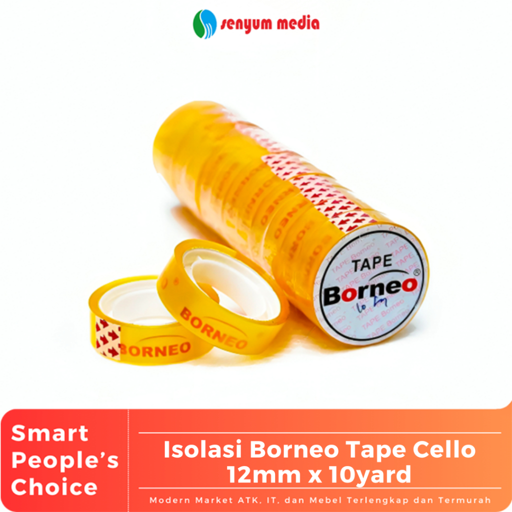 

Isolasi Borneo Tape Cello 12mm x 10yard (1 Slop Isi 12 Pcs) (S:DZN)