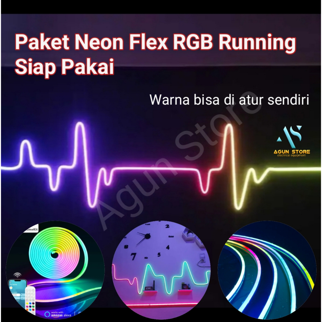Lampu tidur aesthetic dinding hiasan kamar Korea Detak Jantung LED Neon Flex Running RGB remot Viral