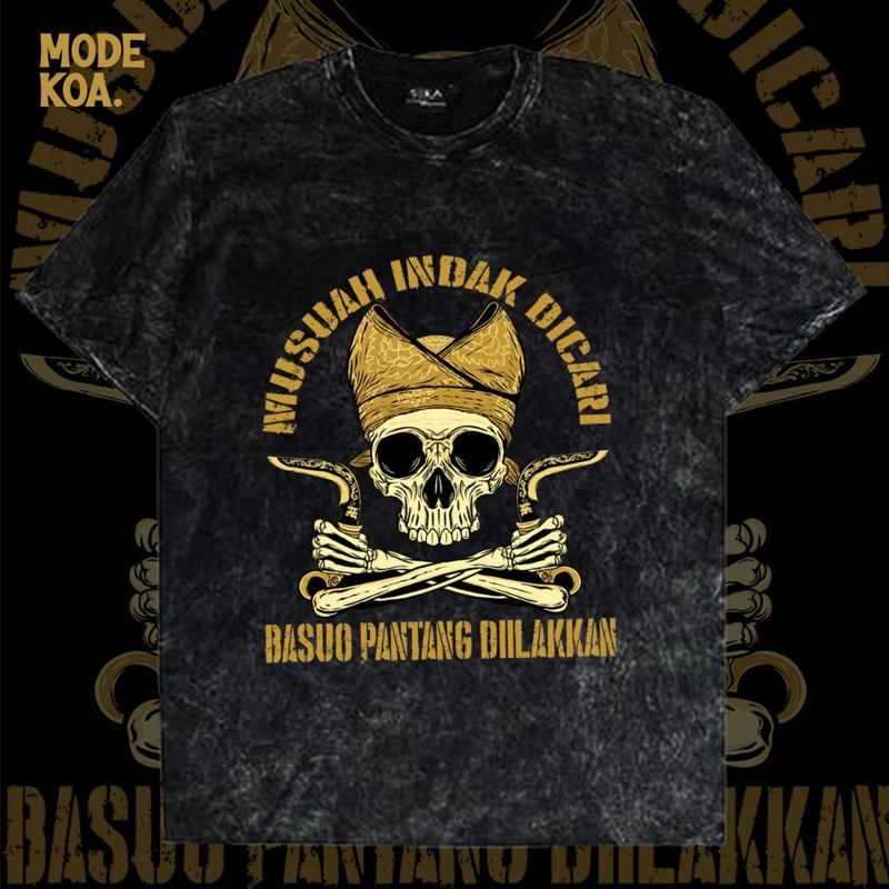 SEMARAK JBL - Kaos Washed Motif Pandeka Minang Kaos Minang T-shirt Wash Polos Katun combed Distro Pr