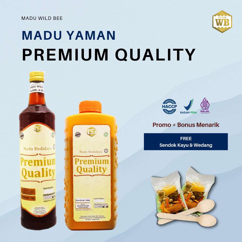 

WILD BEE Madu Premium Quality / Madu Lebah Apis Melifera - Kemasan Jumbo