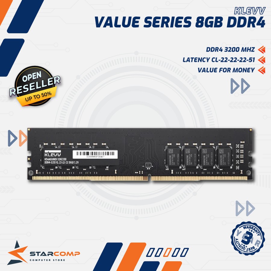 RAM KLEVV 8GB DDR4 3200 Value Series LONGDIMM