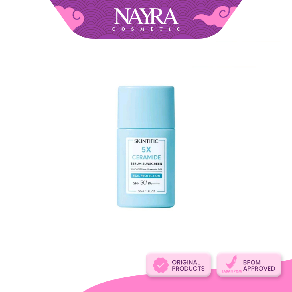 SKINTIFIC Sunscreen 5X Ceramide Serum Sunscreen Stick SPF50 PA++++ Skincare Sunblock 30ml Untuk Skin