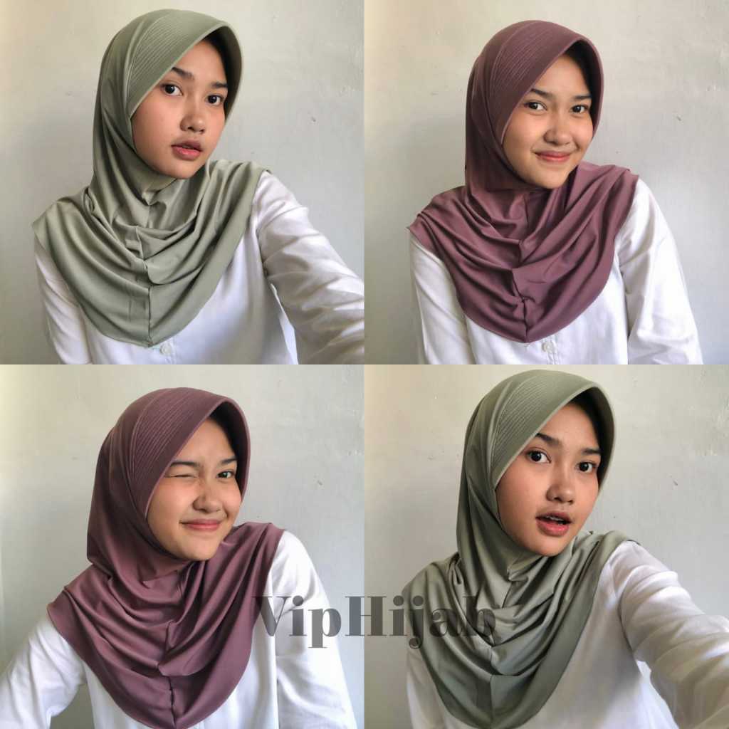 Bergo Sport/Hijab Sporty Pet tebal/Hijab Sport Ukuran L/Hijab Instan/Jilbab Bergo Sport Pet Tebal An