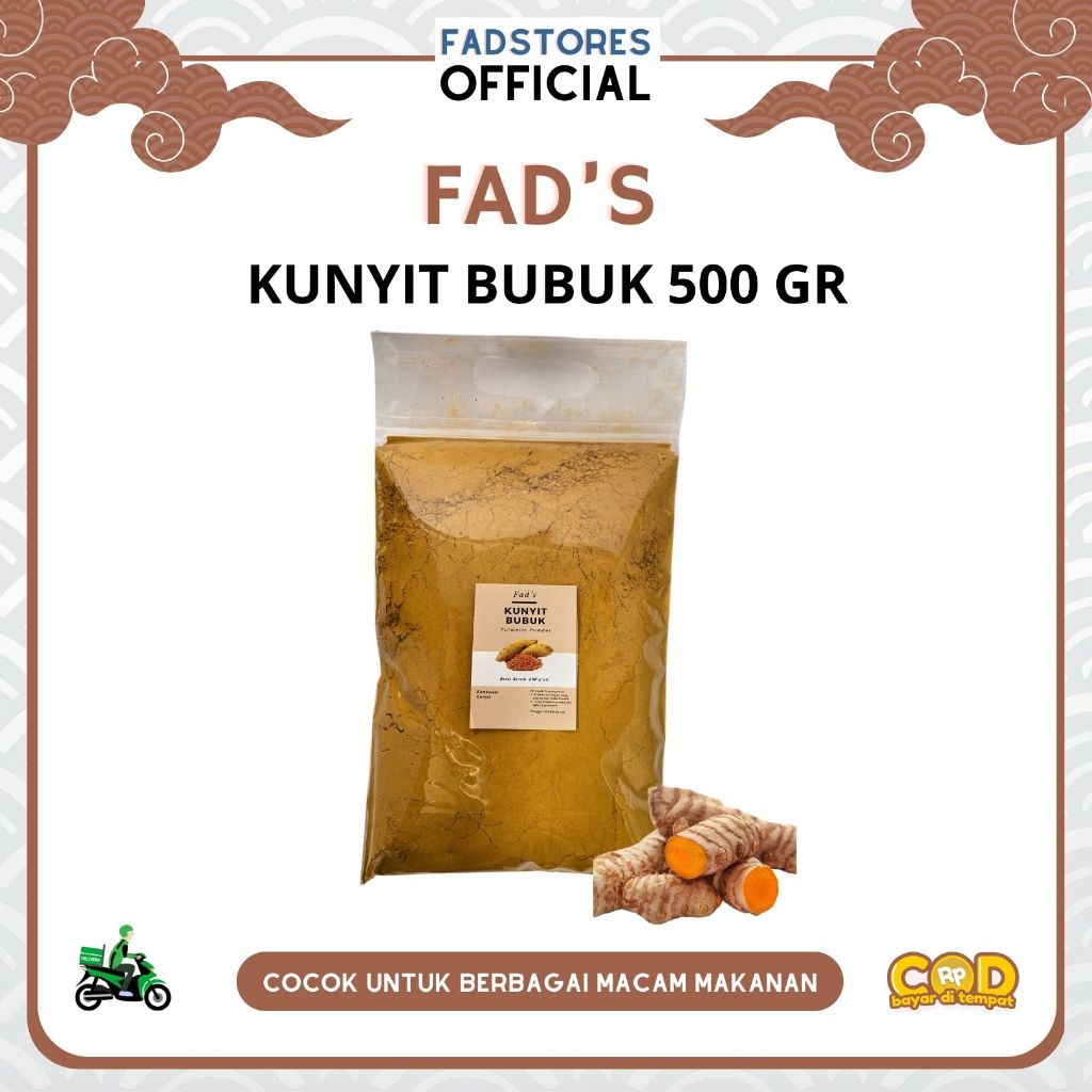 

Kunyit Bubuk 500gr - Turmeric Powder 500gr - Fad's Rempah Bubuk - Rempah JSR