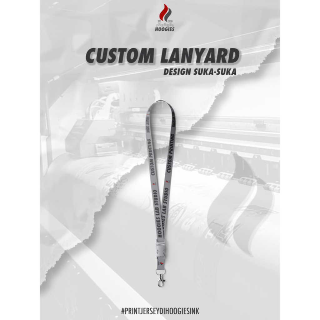 

(BISA SATUAN) CUSTOM Tali Name Tage/ Lanyard Custom 2 sisi Design Bebas
