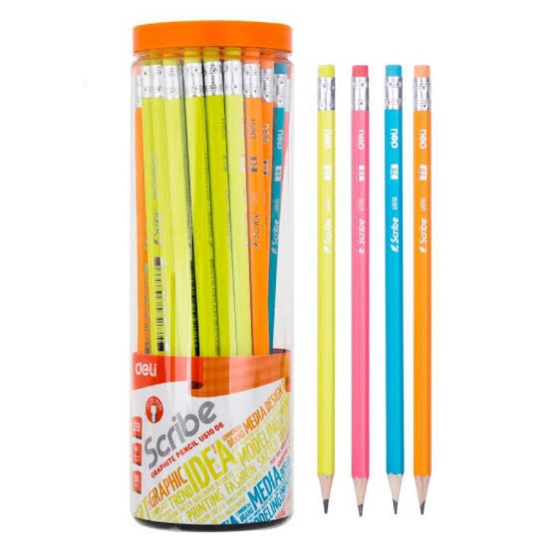 

Deli Pensil 2B dengan penghapus 50 pcs/tabung sudah di raut EU51006 perlengkapan sekolah perlengkapan rumah alat tulis kantor ATK terbaru