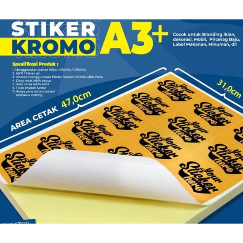 

STIKER CROMO UK.A3+ MURAH / STIKER KEMASAN LABEL,MAKANAN,TOPLES,MERK KUE