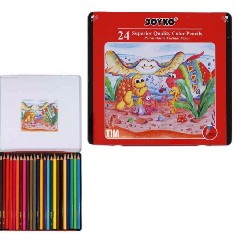 

el baru Pensil Warna Jyk P24T Kaleng 24 Warna B8